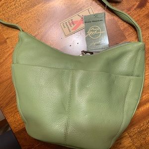 NWT green leather Stone Mountain purse